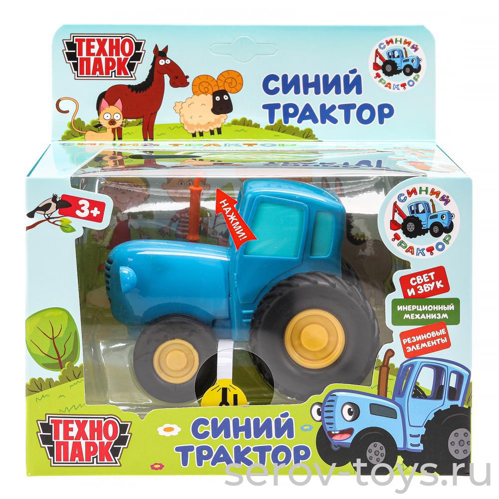 Синий трактор BLUTRA-11SL-BU-WOD свет звук  металл11см Технопарк