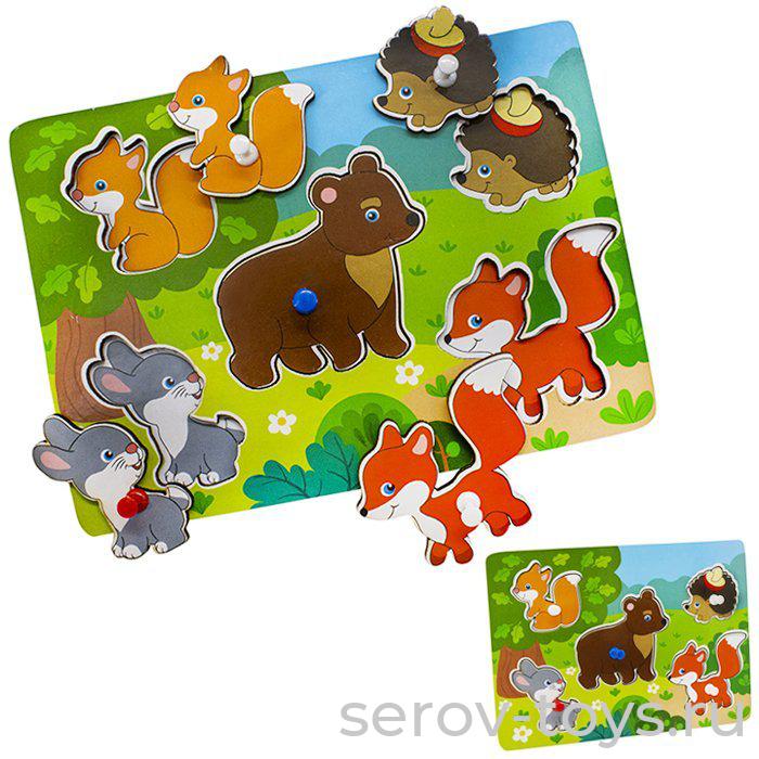 Пазл-вкладыш Лесные животные БП-00000337 Арбо