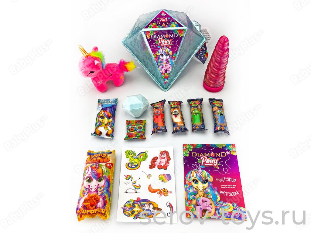 Набор ДТ Креативное творчество 7 в 1 Diamond Pony BPS-01 в капсуле Danko Toys