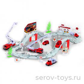 Автотрек CM557-12 Пожарные 180см металл транспорт в кор++