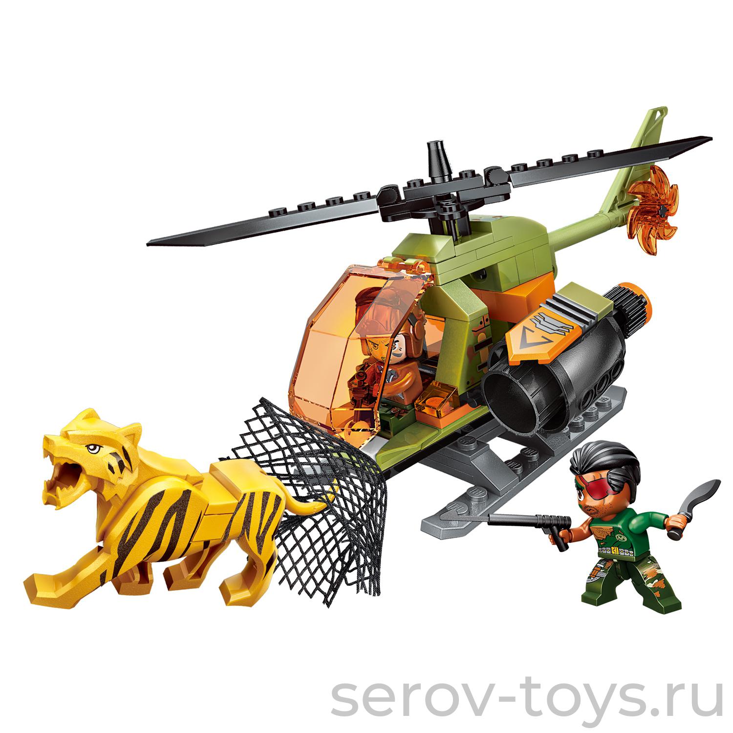 Конструктор Qman 1919-2 Лесная полиция 106дет Вертолет браконьеров