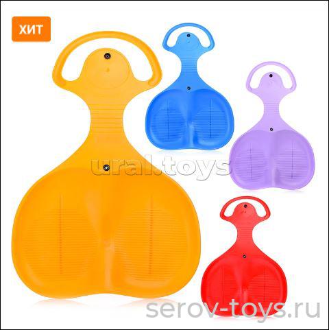 Санки-ледянки большие с ручкой на кнопке Тишин папа**