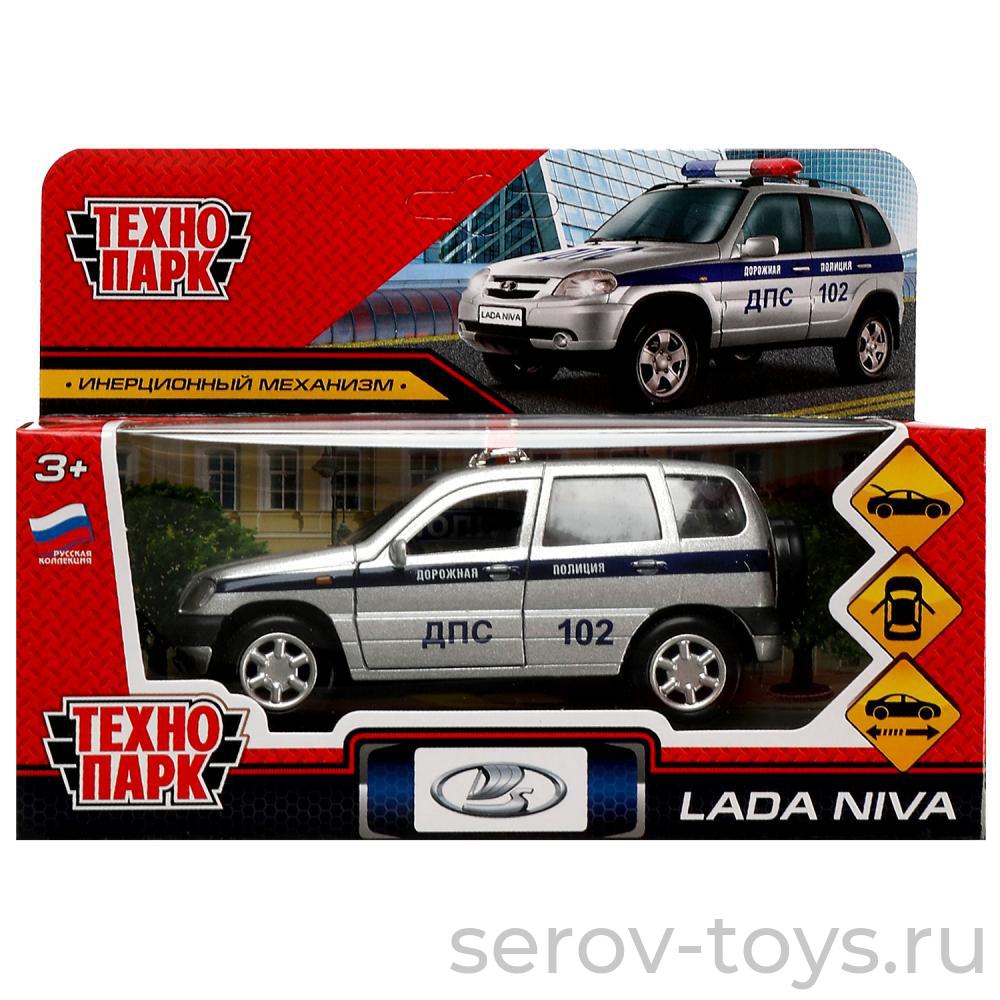 Модель Технопарк Lada Niva LADANIVA-12POL-SR Полиция в кор