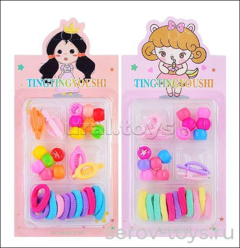 Набор резинок и заколок 00-3248 Яркие краски в кор