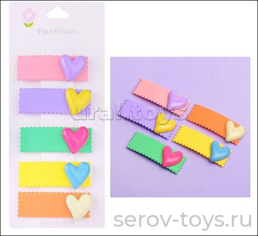 Набор заколок 00-3883 Сердечки 5шт в пак