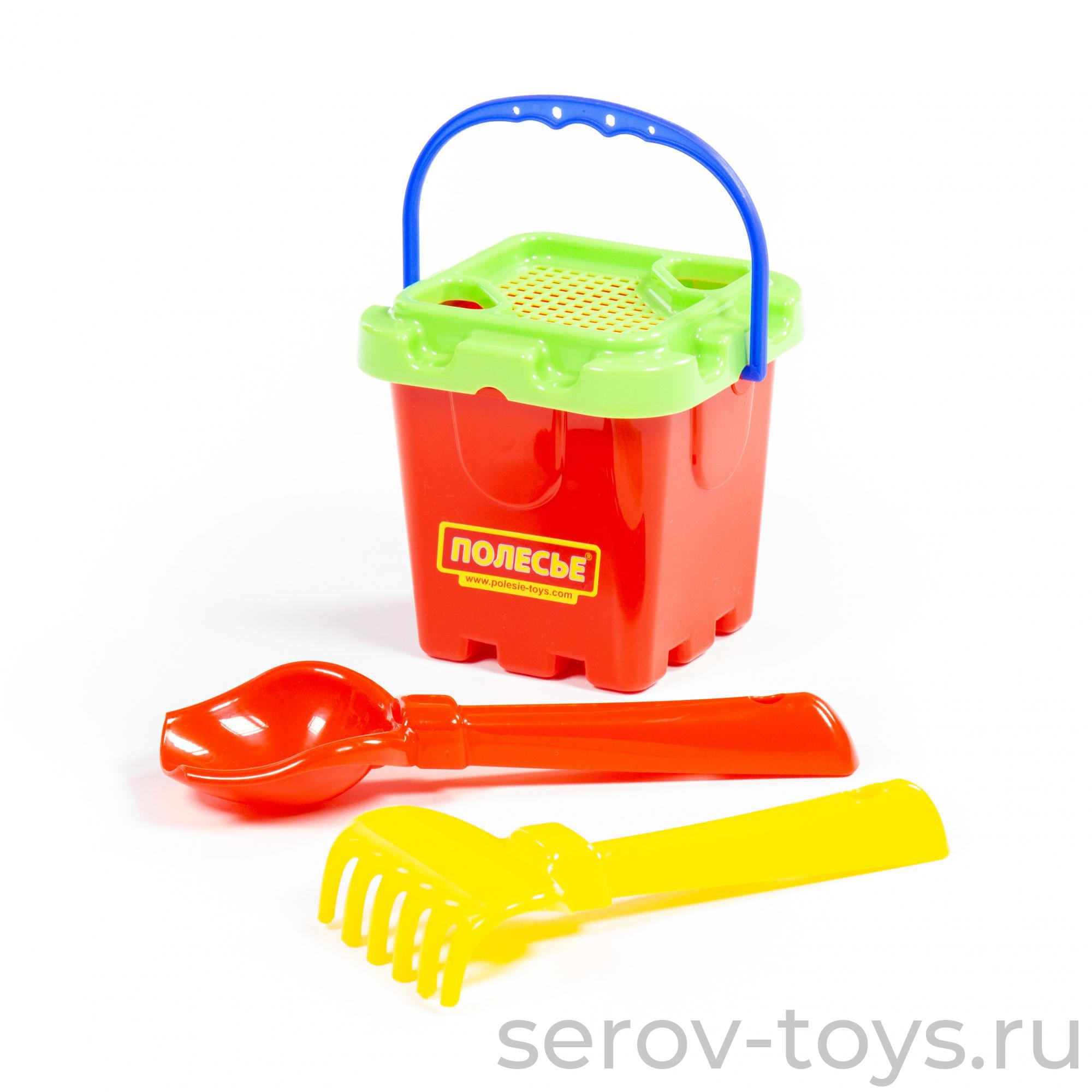 Песочный набор № 262 7130 ведро крепость, совок,грабельки ПОЛЕСЬЕ