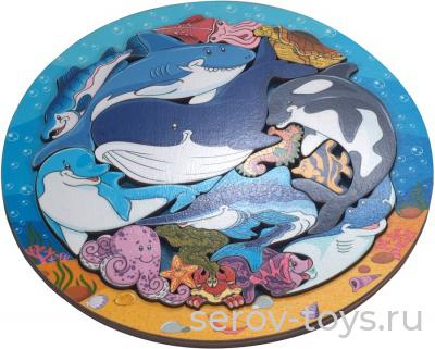 Дер. пазл Зоопазл 8114 Подводный мир 16 дет Нескучные игры