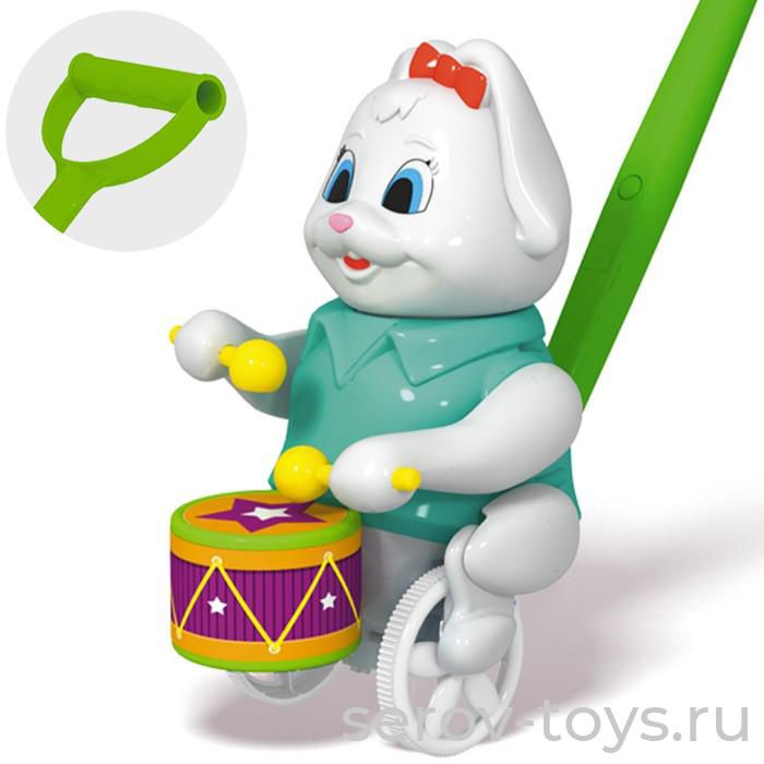 Каталка Зайка 01987 на палочке в сетке Стеллар