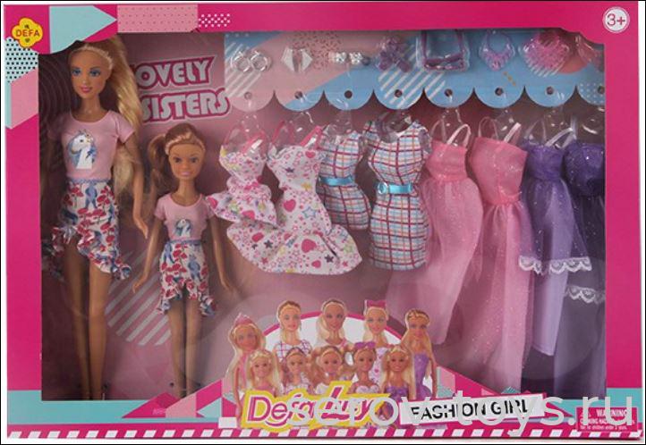 Кукла Люси 8447 с сестренкой и набором платьев в кор