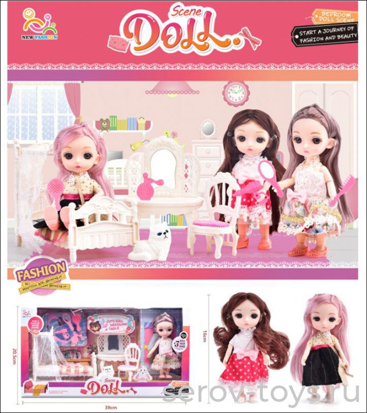 Кукла Женя NEW603 Малышка в спальне шарнирная FCJ0806985 в кор
