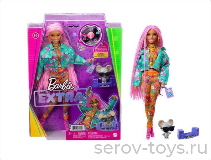 Barbie Кукла Экстра GXF09 с розовыми косичками