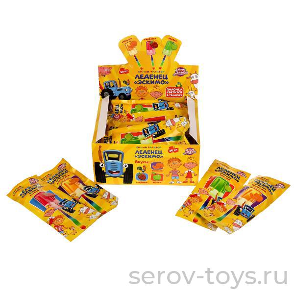 Леденец-эскимо Синий трактор LICE-60921-STR 10гр Палочка светится