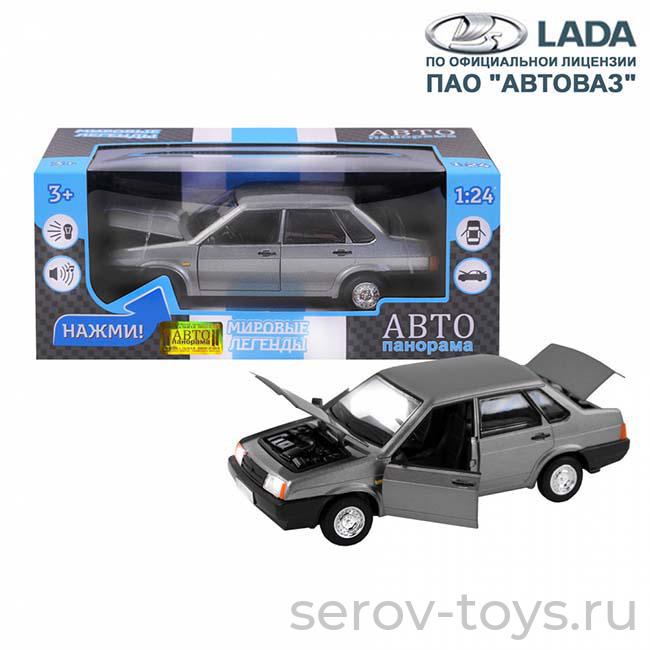 Модель АВТОпанорама 1:22 ВАЗ 21099 Серебристый 1200154JB звук свет в кор