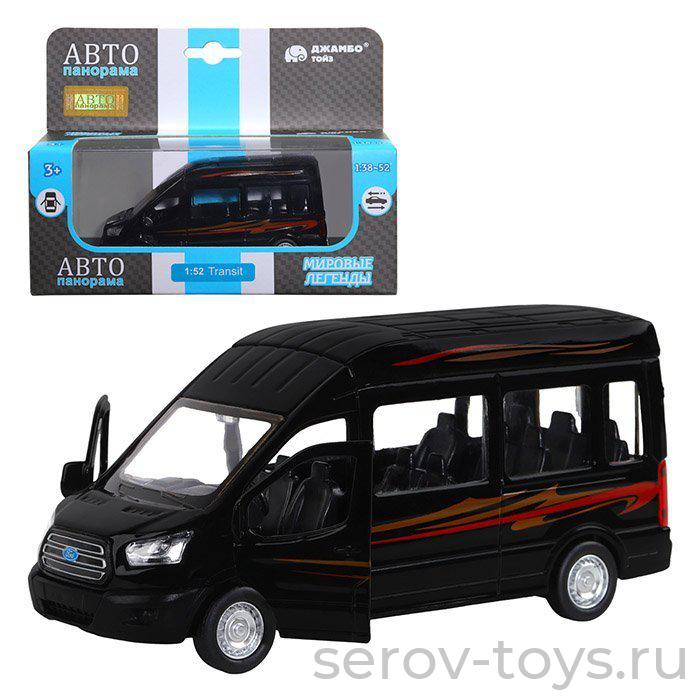Модель АВТОпанорама 1:52 Ford Transit Черный 1251272JB звук свет в кор