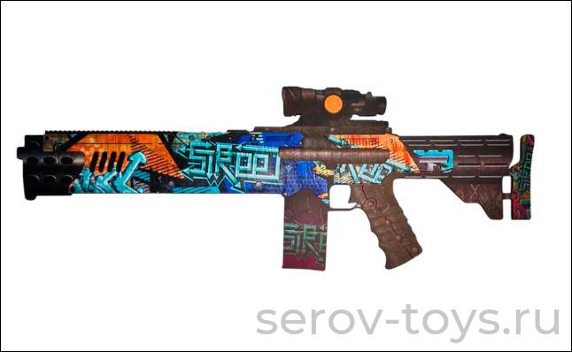 Автомат Граффити ЯиГ-229 деревянный 49см в пак ЯиГрушка