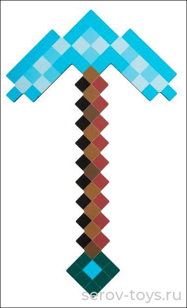 Кирка Пиксельная Ледяная 23000ЯиГ деревянная 29см в пак ЯиГрушка