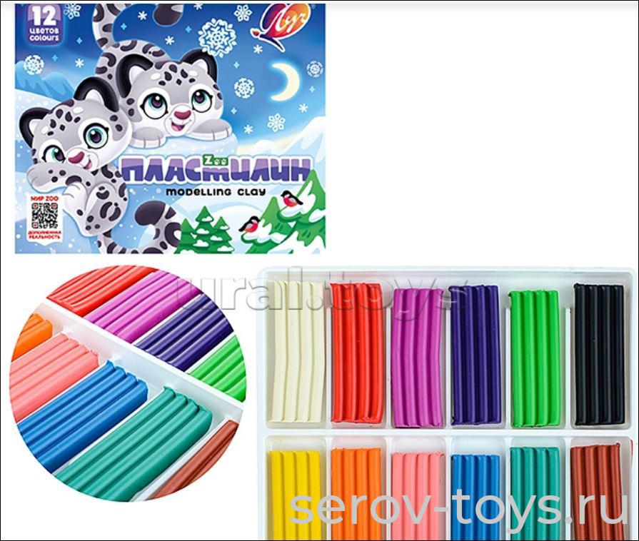 Пластилин ZOO 29С 1722-08 12цв в кор Луч