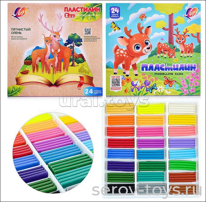 Пластилин ZOO 30С 1809-08 24цв в кор Луч