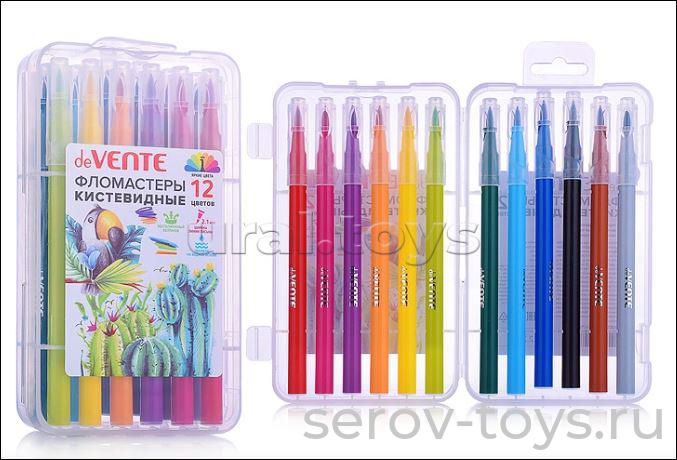 Фломастеры кистевидные 5081229 12цв в кор deVENTE