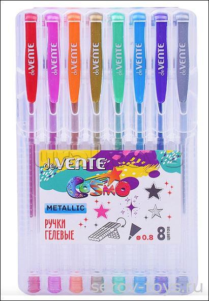 Набор гелевых ручек 5051046 Cosmo Metallic 8цв в кор deVENTE