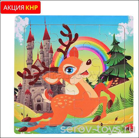 Пазл D1752 Олененок 15 x 15 x 0.5 см Щепочка