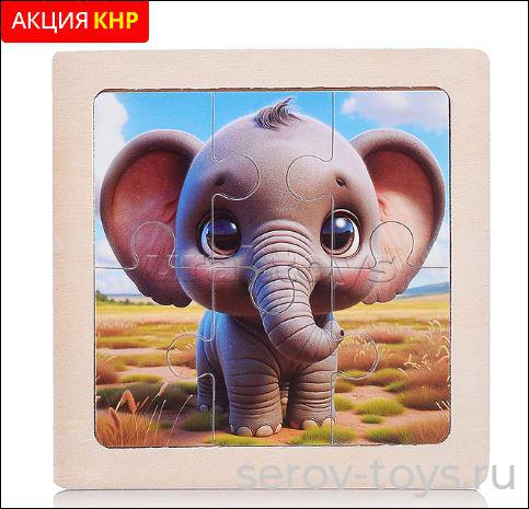 Пазл D1766 Слоник 10 x 10 x 0.5 см Щепочка