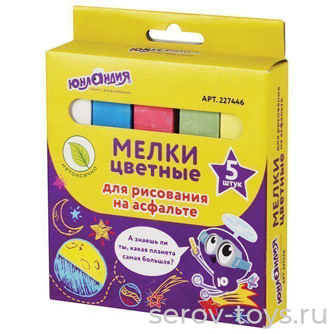 Мел цветной 5 шт 227446 прямоугольный в кор Юнландия