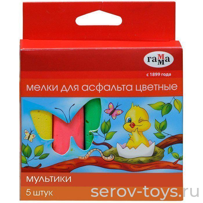 Мел цветной 5шт Мультики 2304191 прямоугольный в кор Гамма