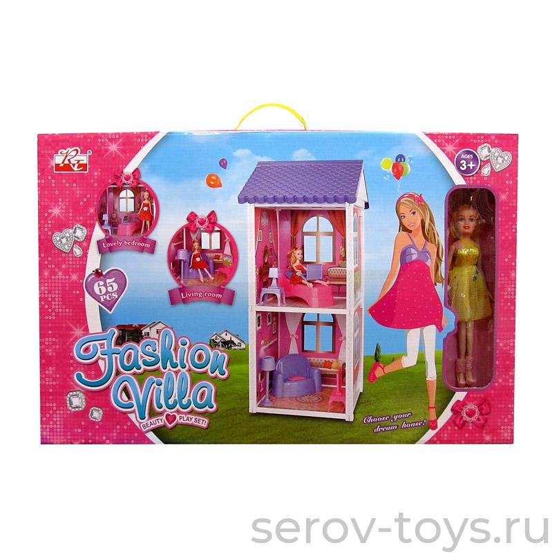 Дом Модная вилла 970 для кукол 24см ( 1 кукла, 2 комнаты) с мебелью в кор