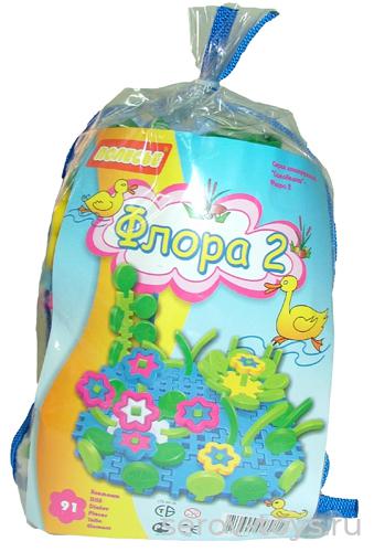 Конструктор Флора 2 ,91дет 5410 ПОЛЕСЬЕ (для детей от 3-х лет)