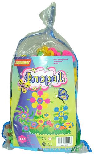 Конструктор Флора 1 ,126дет 5403 ПОЛЕСЬЕ (для детей от 3-х лет)