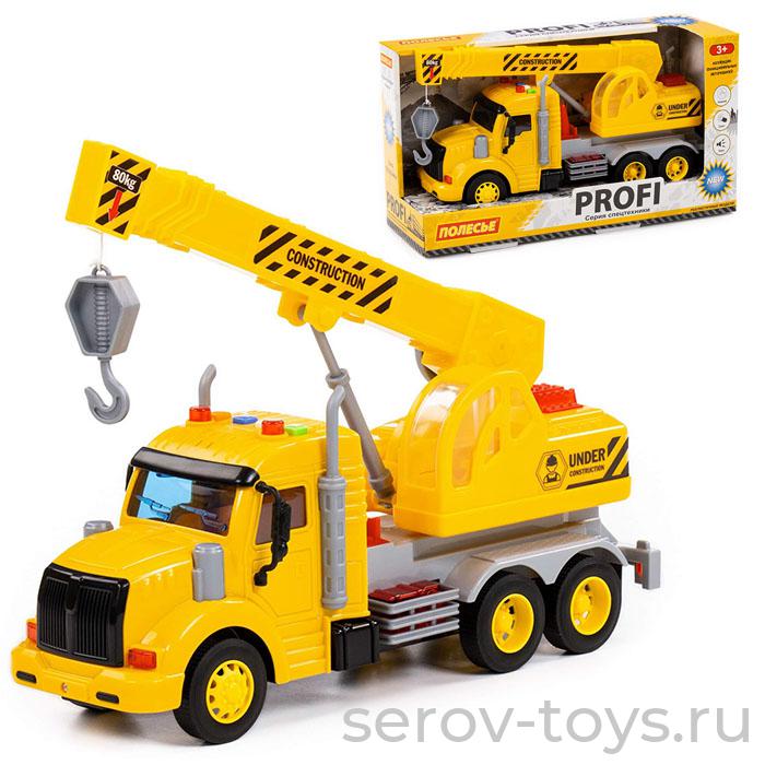 Автомобиль Профи 86600 Кран  инерц желтый свет звук в кор ПОЛЕСЬЕ