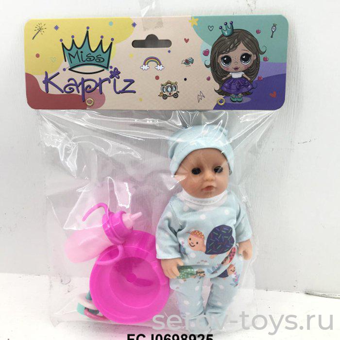 Пупс 1914K-IYSYL 17 см в комбинезоне писает в горшок с аксесc в пак Miss Kapriz