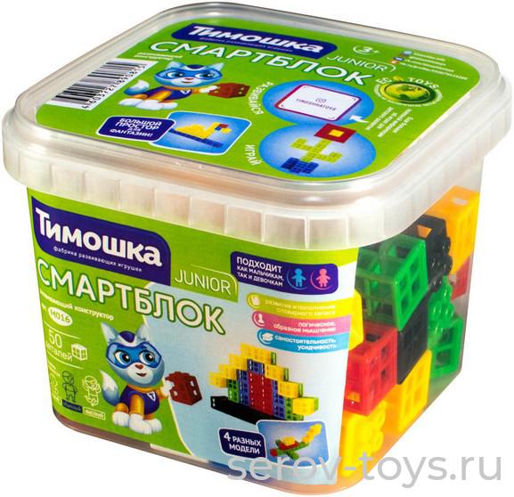 Конструктор Тимошка Смартблок 50 дет M016 в контейнере