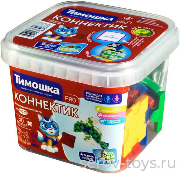 Конструктор Тимошка Коннектик 80 дет M022 в контейнере