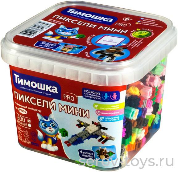 Конструктор Тимошка Пиксели мини 600 дет M002 в контейнере