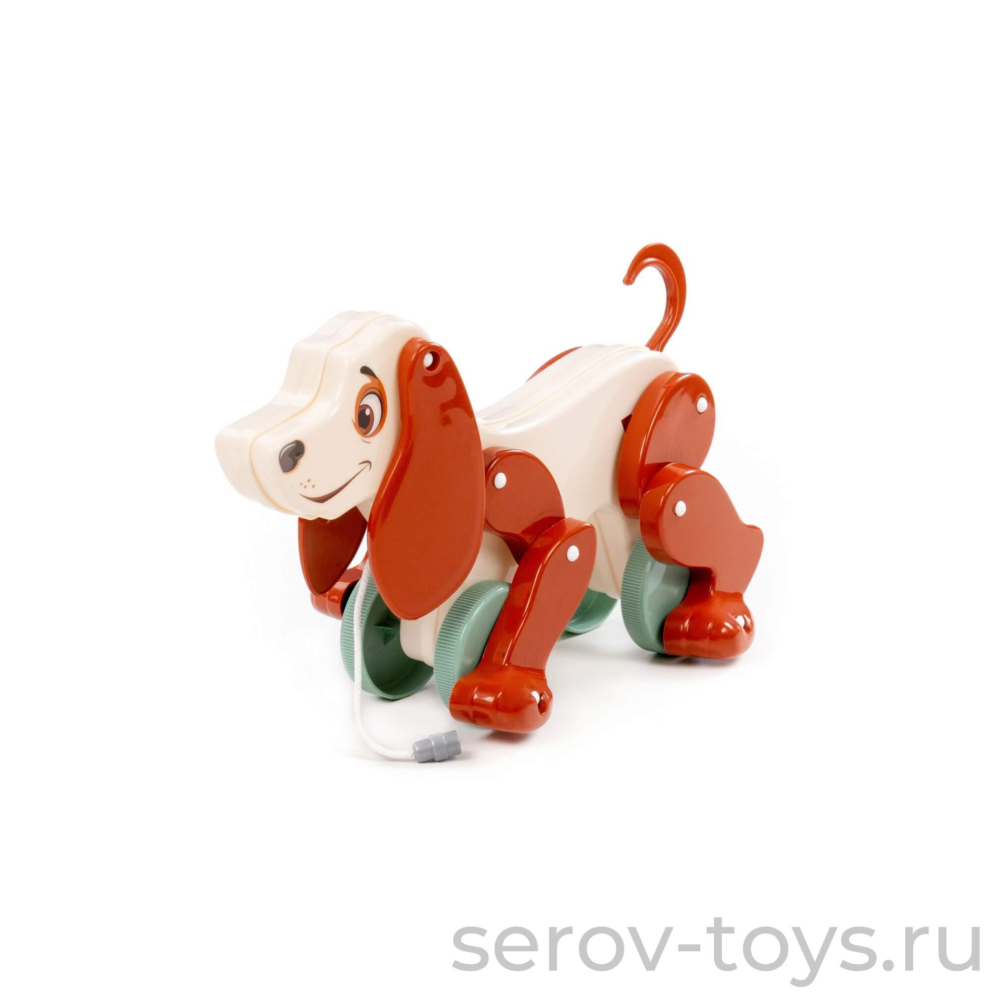 Каталка Собака Бобик 48701 Бело-коричневый ПОЛЕСЬЕ