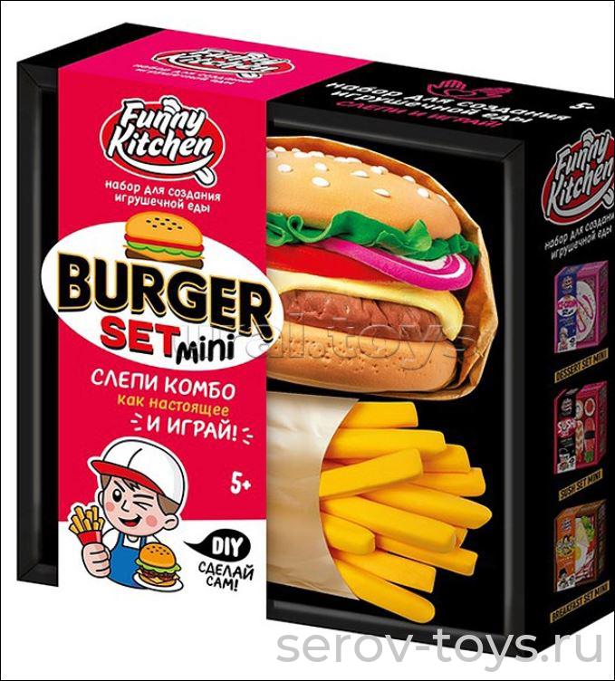 Набор ДТ Slime Лаборатория SS500-40244 Смешная кухня Бургер мини в кор