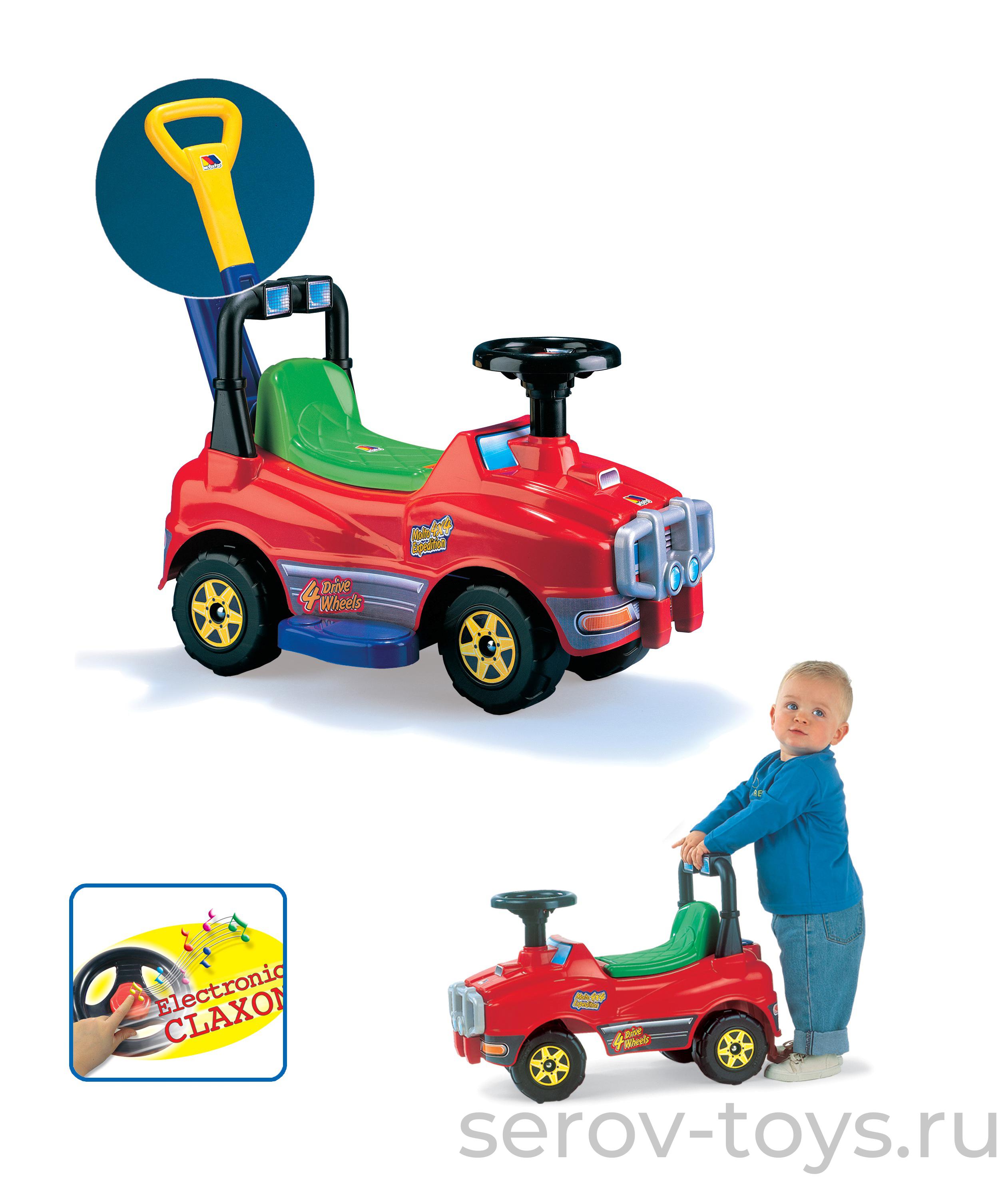 Автомобиль каталка Джип с ручкой 3378, 62901,62918 ПОЛЕСЬЕ (голубой 62901)