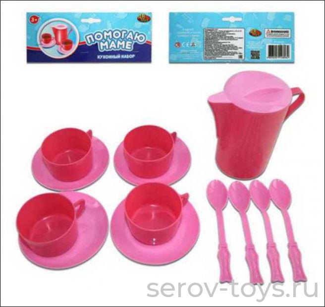 Набор посуды для чая 00325 на 4 персоны в пак Помогаю маме