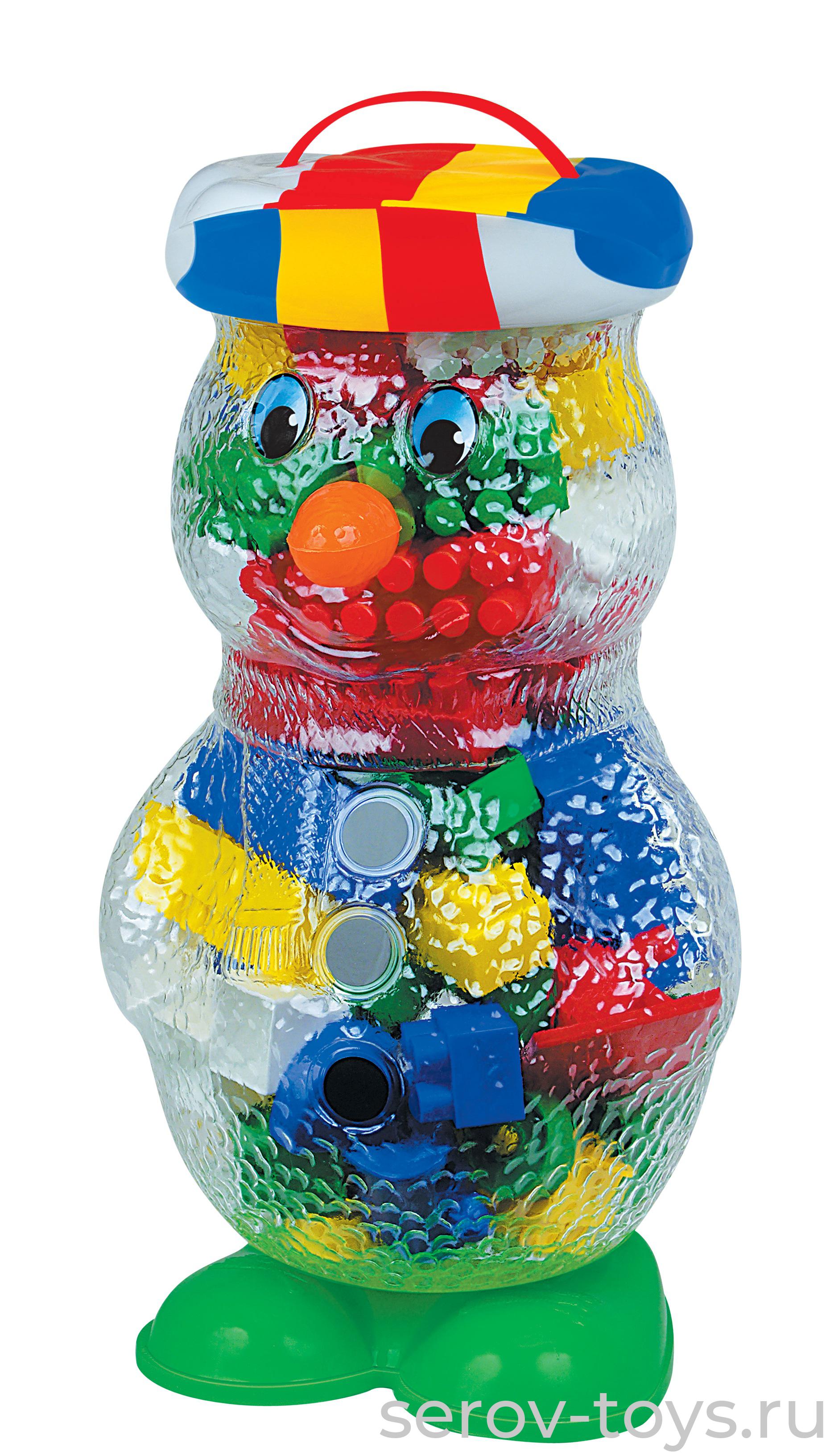 Конструктор Строитель 6516 75эл в упаковке"Снеговик" ПОЛЕСЬЕ