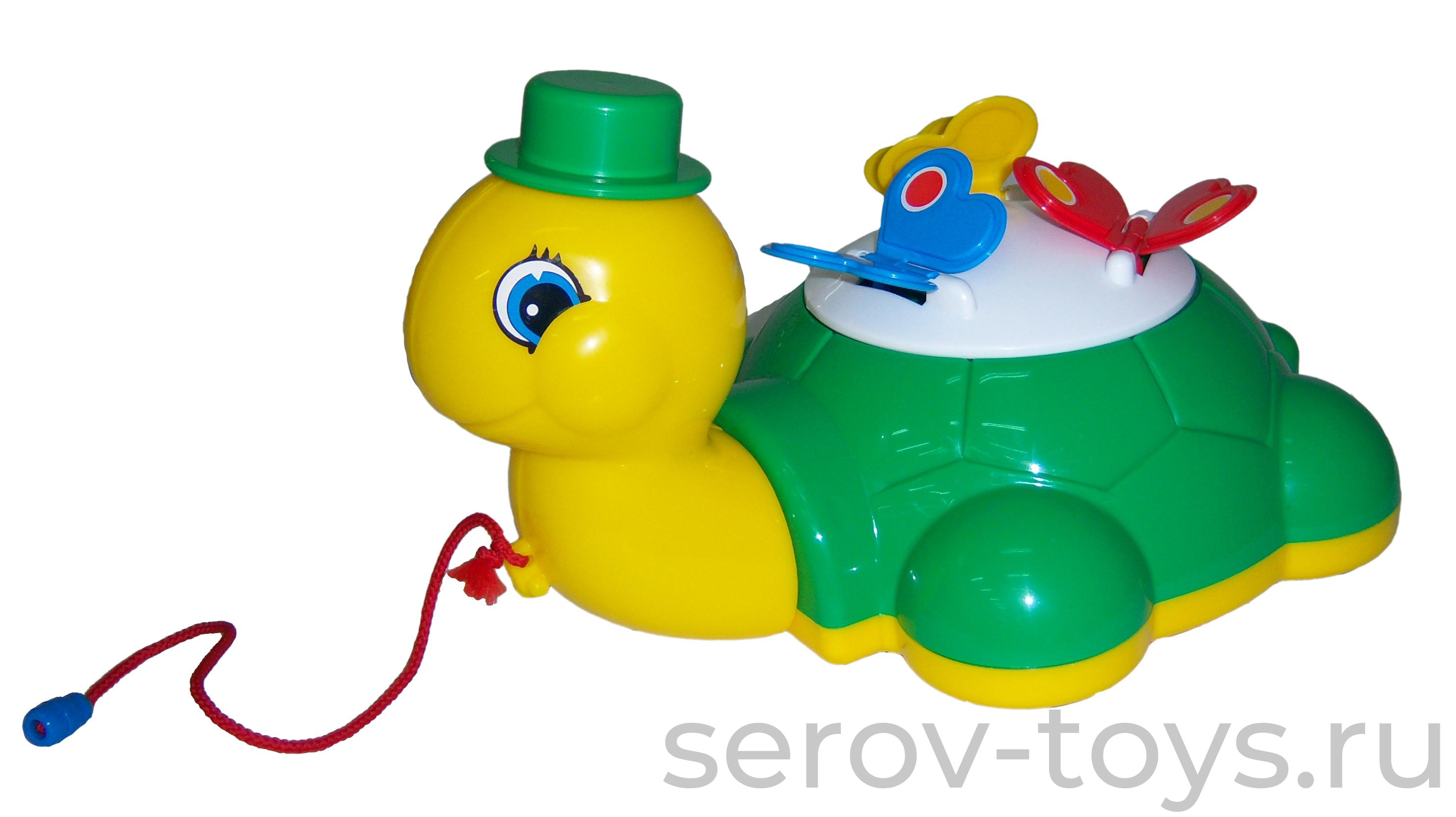 Каталка Черепашка Глаша с бабочками 7901 ПОЛЕСЬЕ