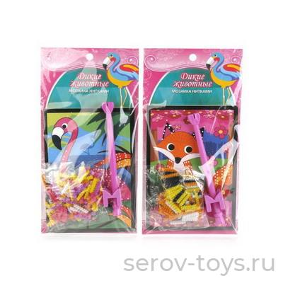 Набор ДТ Аппликация нитками FFA-FA-WA01 Дикие животные в ассорт Multiart