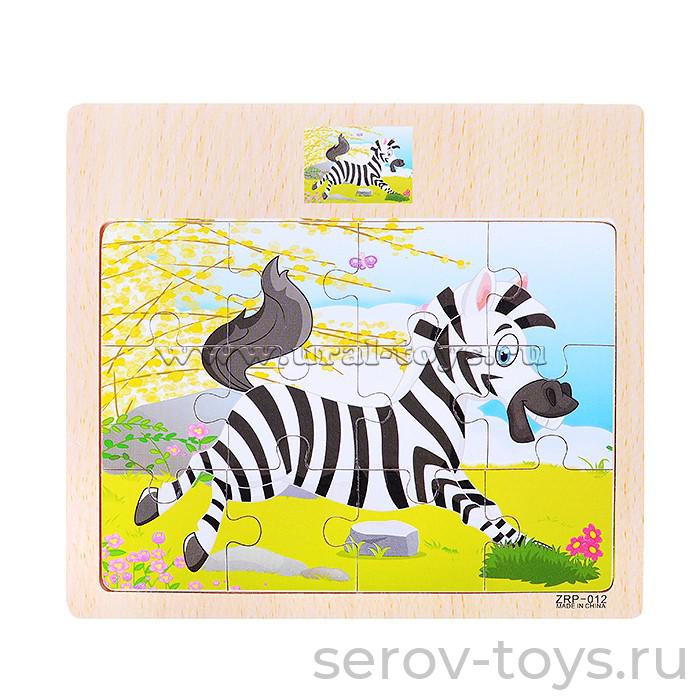 Пазл D0220-6 Зебра 17*15*0,5см Щепочка