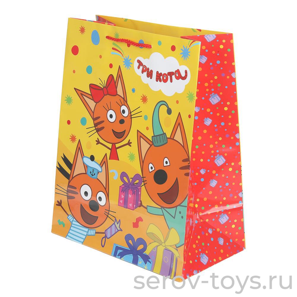 Пакет подарочный L Три кота 26*32*14см глянцевый Чудо праздник