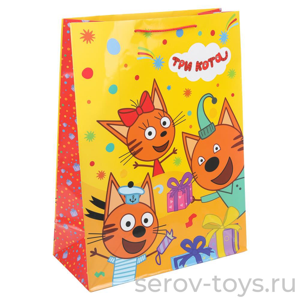 Пакет подарочный XL Три кота 33 х 46 х 2 см глянцевый Чудо праздник