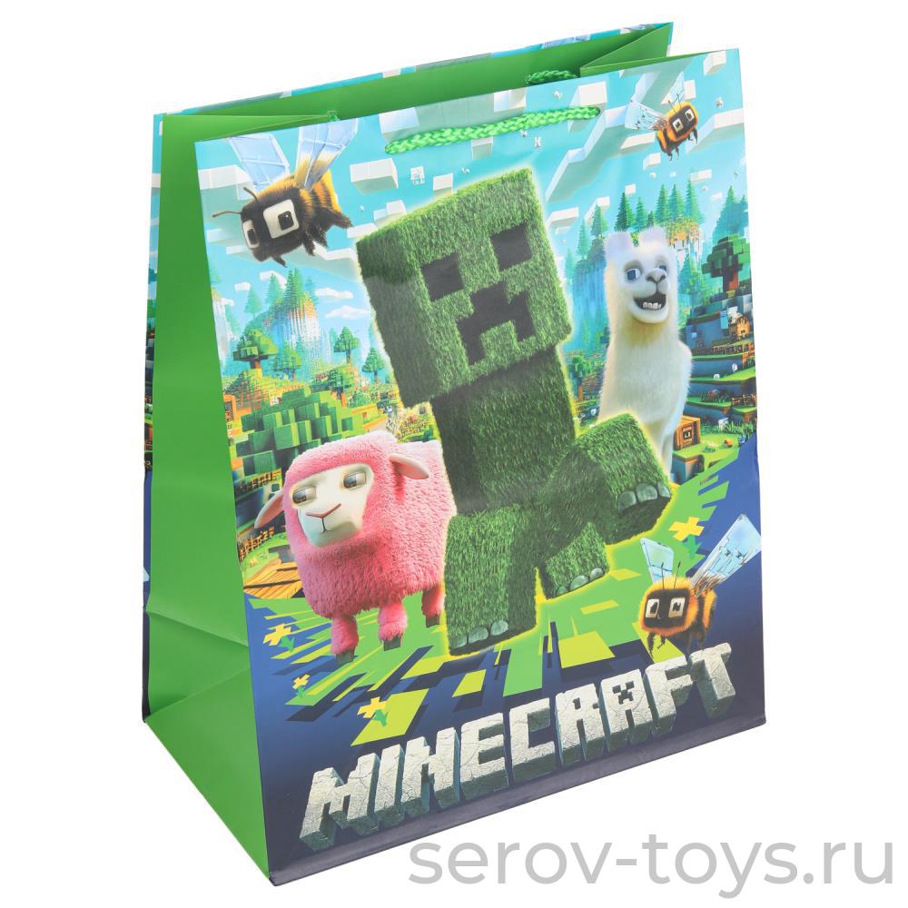 Пакет подарочный L Пиксели 26*32*14см матовый Чудо праздник