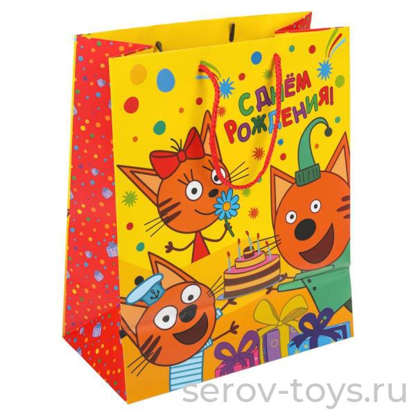 Пакет подарочный М Три кота 18 х 23 х 10 матовый Чудо праздник