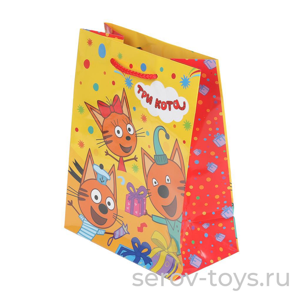 Пакет подарочный M Три кота 18 х 23 х 10 см глянцевый Чудо праздник