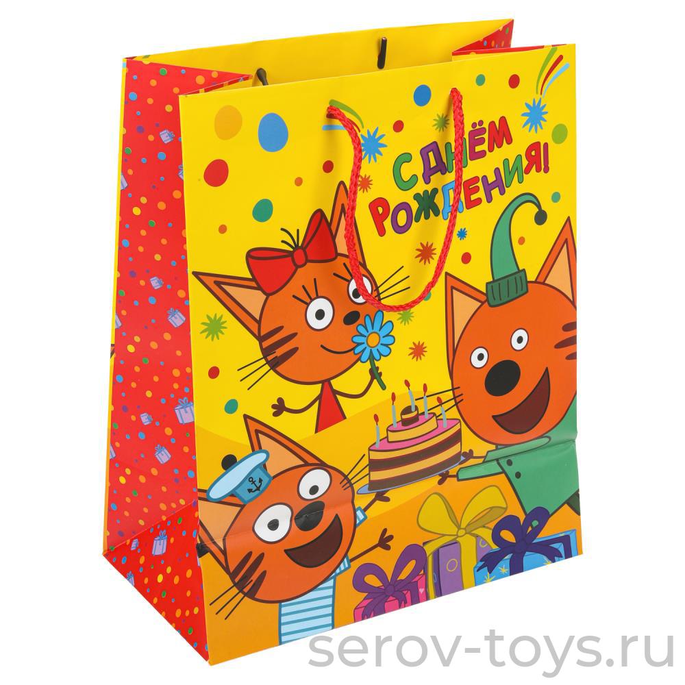 Пакет подарочный ML  Три кота 22*31*10см матовый Чудо праздник